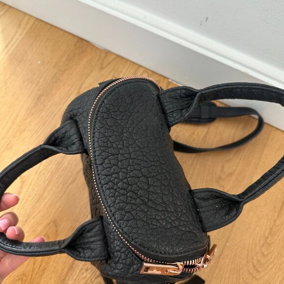 Alexander Wang Mini Rockie Top Handle Shoulder Bag Pebbled Leather Studded Botto - Picture 8 of 15